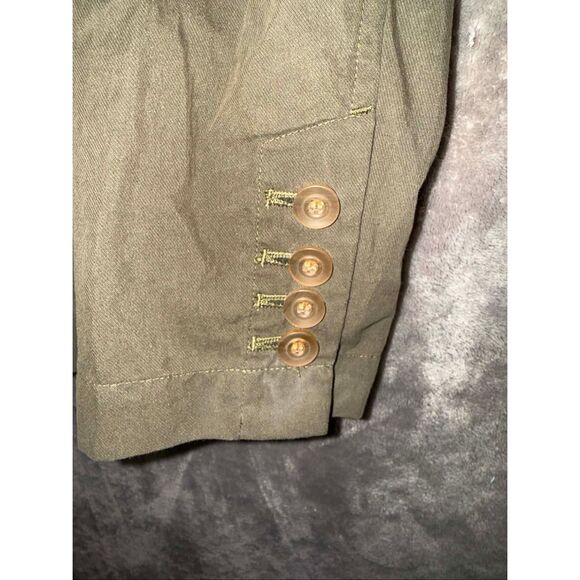 Talbots army green button front pocket blazer size 12 academia career business # - Picture 6 of 7